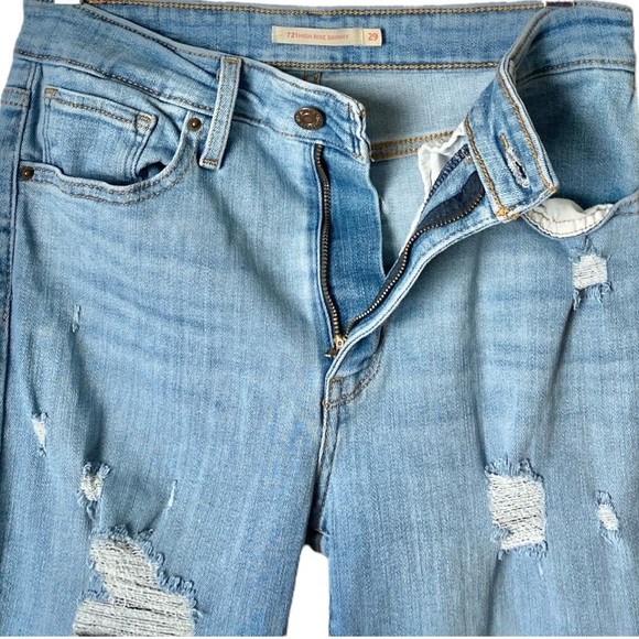 LEVI’S |  Women's 721 High Rise Skinny Light Blue Denim Jeans Size 29 - Picture 6 of 9